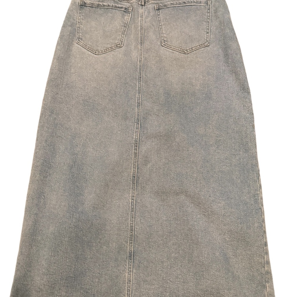 Denim Skirt with Slit - Picture 3 of 4